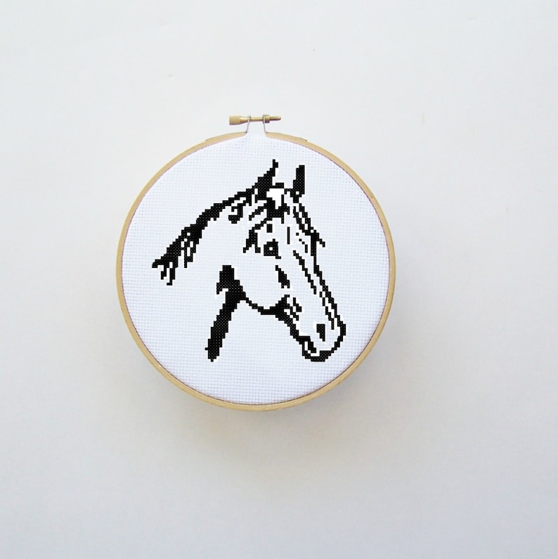 Horse Cross Stitch Pattern 5x5 inches PDF File Instant Etsy