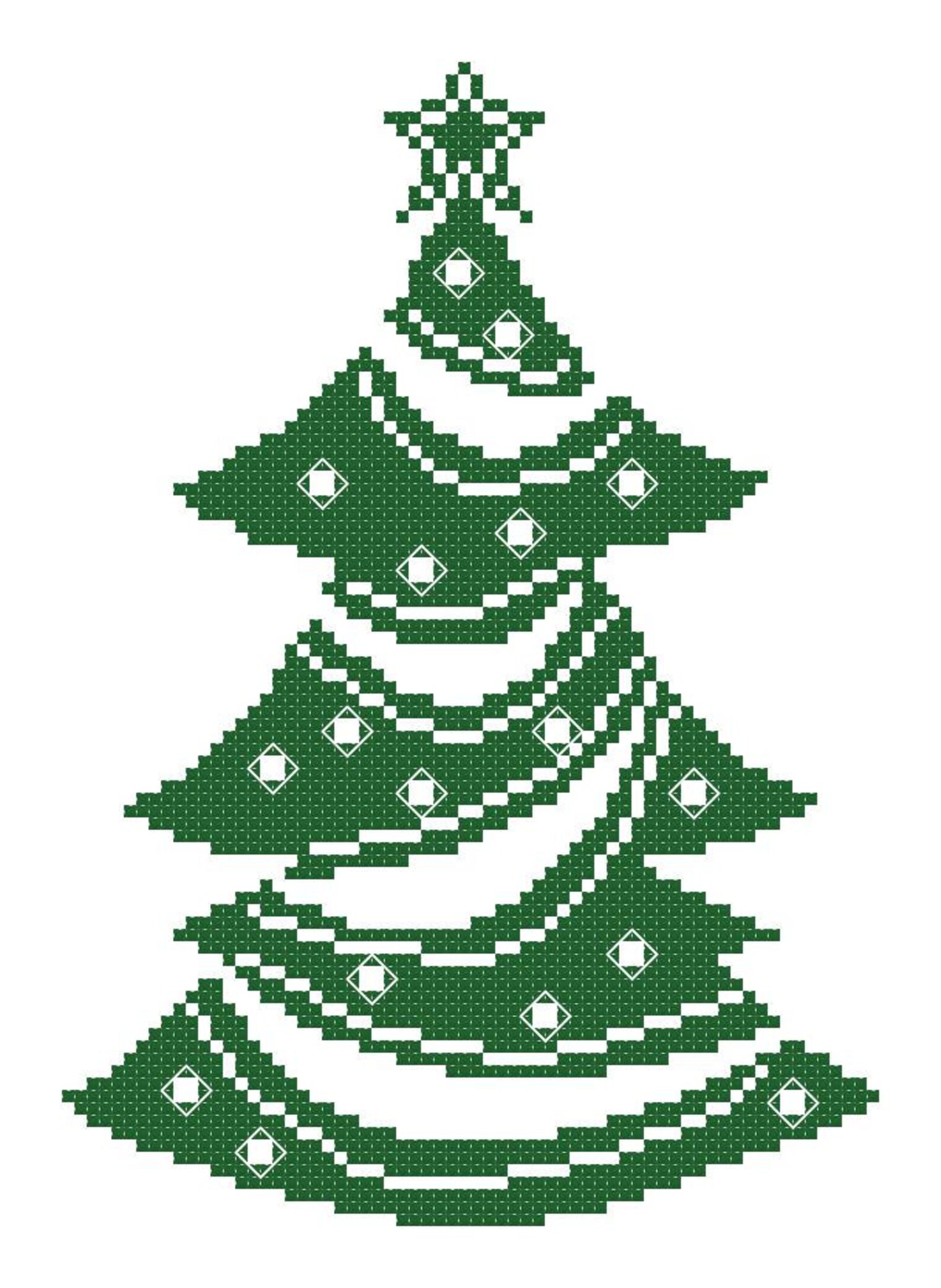 Christmas Tree Cross Stitch Pattern Holiday Cross Stitch Etsy