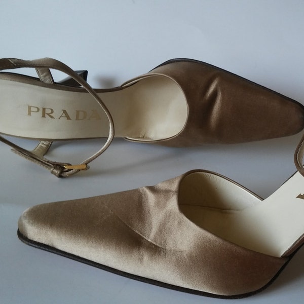 Vintage PRADA pumps gold  high heel shoes by PRADA size Eur 39 Us 9