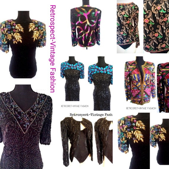 RETROSPECT-Vintage Fashion VINTAGE sequin dress lo