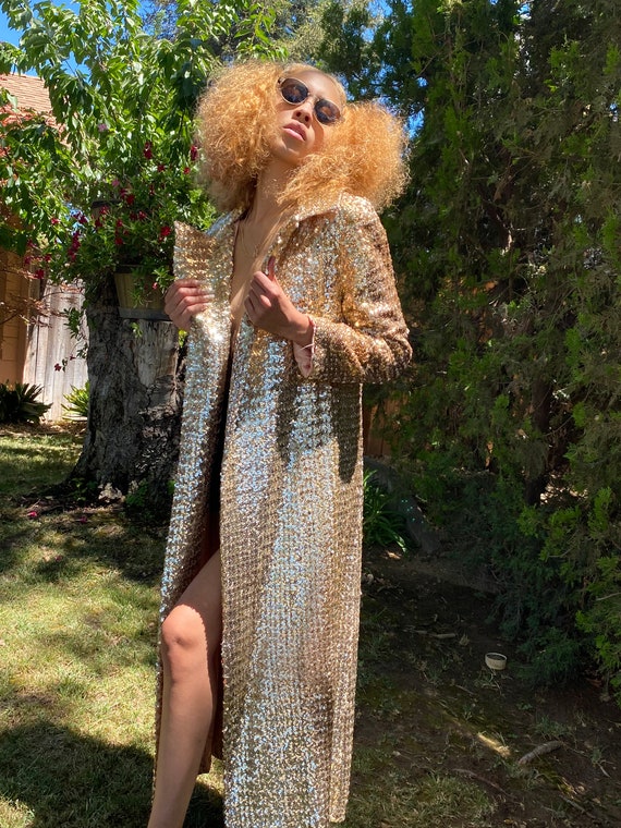Gold sequin duster jacket Clearance