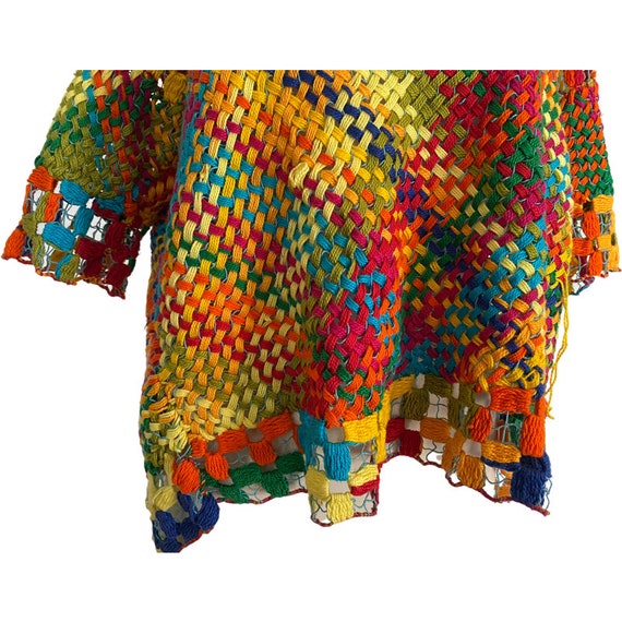 Vintage KNIT LOOM Top, rainbow knit loom top, fes… - image 5