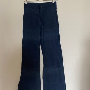 DEADASTOCK Vintage 1970's BELL BOTTOM jeans women's vintage bell bottoms, dark denim bell bottoms New with Tags bell bottoms 24 x 30 image 4