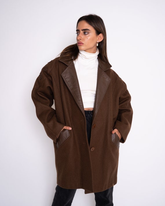 1990s vintage Oversized coat, cocoon sleeves coat,