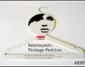 Original 1960's Vintage TWIGGY Hanger // mod vintage antique retro space age boho twiggy face hanger one of a kind vintage