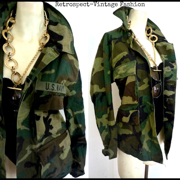 Vintage CAMO jacket for men or women CAMOUFLAGE MILITARY Jacket size small medium large s m l xs xl