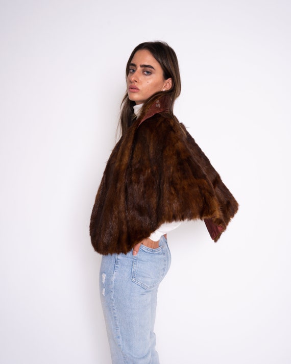 1950's Vintage MINK FUR STOLE, vintage mink cape,… - image 2