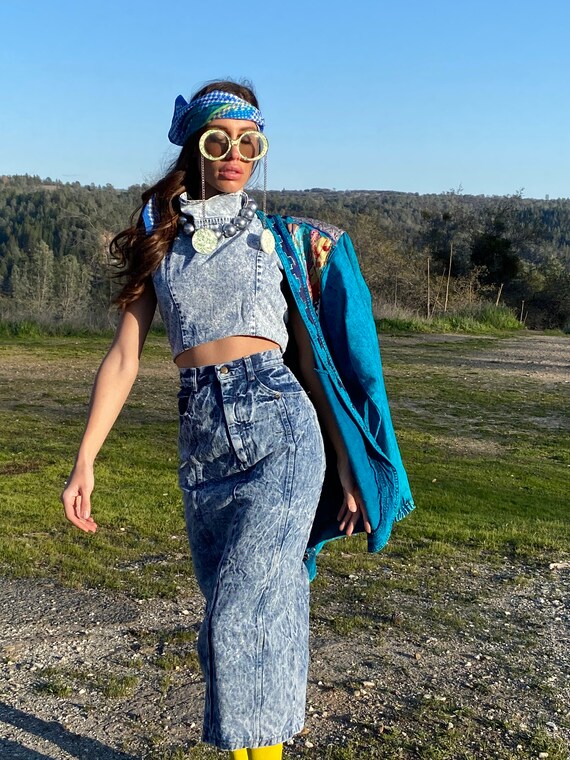 long jean skirt 90s