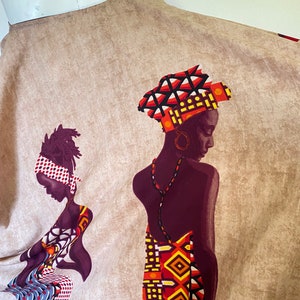 Vintage African Women KAFTN, African deco print CAFTAN Kaftan dress bright orange kimono women kaftan Art Deco free fit size s m l image 10
