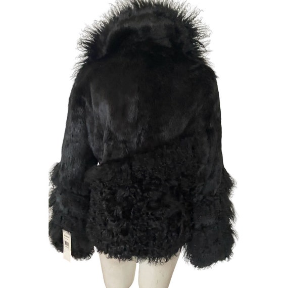 Vintage fur coat, rabbit Fur stroller coat, black… - image 3