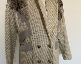 80s Vintage Winter Coat, Long WOOL COAT, Over Sized Women's