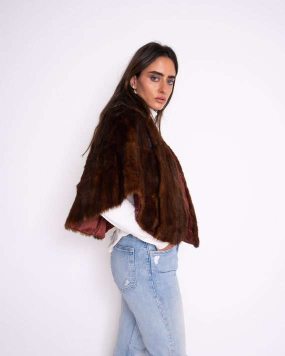 1950's Vintage MINK FUR STOLE, vintage mink cape,… - image 4