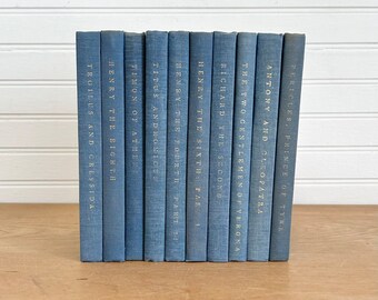 Set of ten vintage The Yale Shakespeare blue books
