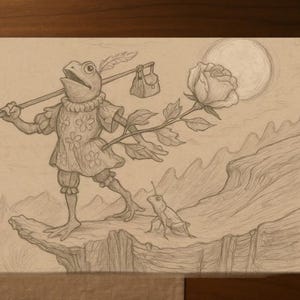 Flubs the Fool Bloomburrow Playmat TCG 14” x 24” / 34cm x 60cm MTG Magic the Gathering Rabbit Frog Fantasy Art Trading Card Game Mat