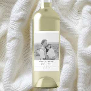 Custom Anniversary Wine Label – Editable Canva Template, Personalized Bottle Sticker, Printable Gift for Couple, Instant Download