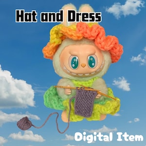 Labubu Doll Crochet Pattern: Hat and Dress Set (PDF Download)