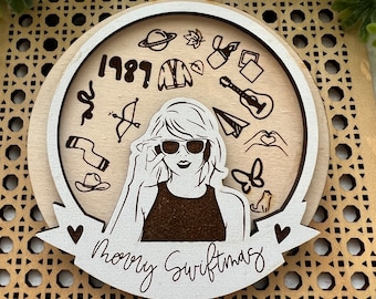 Merry Swiftie  ornament concert tour eras  merry swiftmas wood Christmas ornament