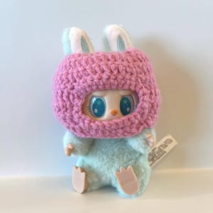 Custom Labubu Crochet Ski Mask • Personalized Embroidered Initials • Monster Streetwear Outfit Accesory
