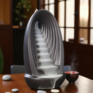 Incense Spiral Waterfall Burner | Ceramic Backflow Incense Holder | Zen Home Decor | Meditation Gift | Aromatherapy Accessory