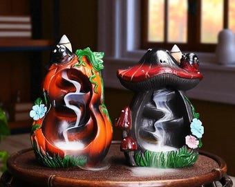 Resin Waterfall Incense Burner | Halloween Backflow Burner | Pumpkin Incense Holder | Spooky Home Decor | Aromatherapy Gift
