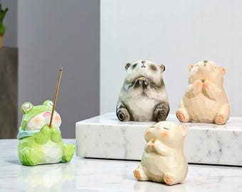 Cute Animal Incense Holder | Cat Bear Panda Frog Ash Catcher | Incense Burner | Aromatherapy Decor | Zen Gift | Cute Home Accessory