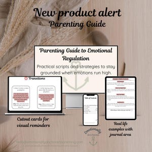 Parenting Guide to Emotional Regulation | Printable Calm Parenting Toolkit with Scripts, Strategies & Journaling Pages