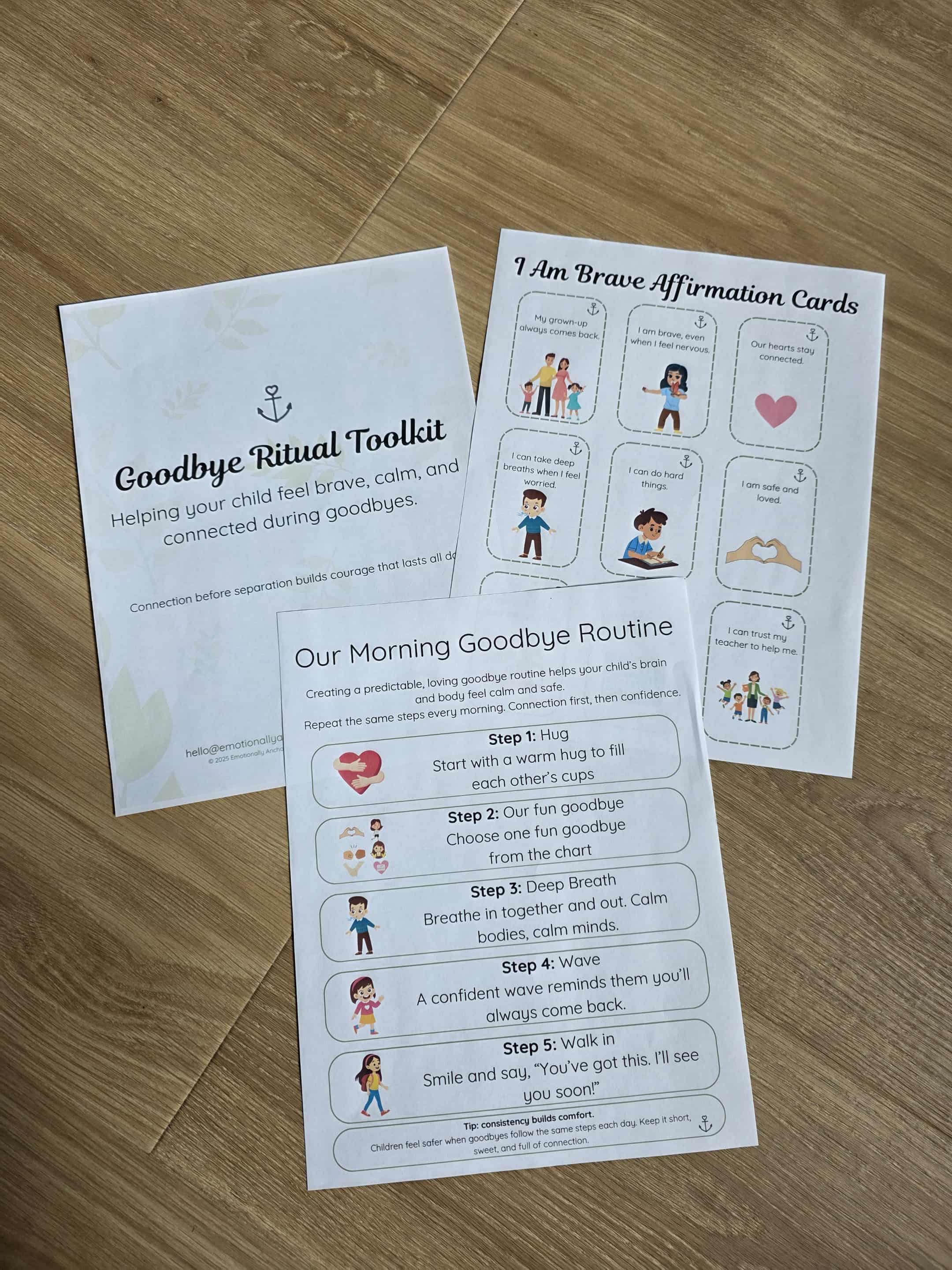 Goodbye Ritual Toolkit | Anxiety Support Cards, Visual Routine ...