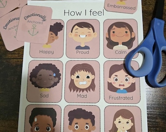 Feelings Chart & Emotion Cards: Kids' Calm Corner Activity (Printable PDF Bundle)