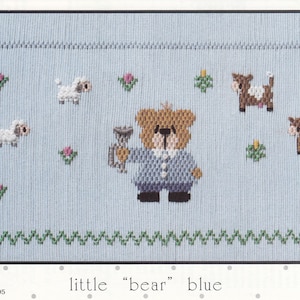 Little Memories smocking plate, &quot;little &#39;bear&#39; blue&quot;