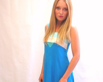 Vintage 1970&#39;s electric blue maxi evening dress OOAK. Vintage Clothing by VintageTwists.