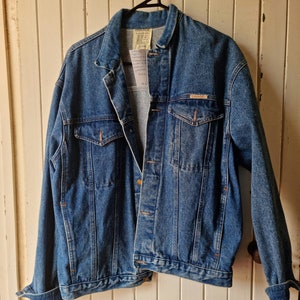 Vintage 1980s Designer Faberge over sized unisex denim jacket Vintage Clothing by Vintage Twists