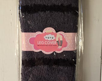 Vintage 1980s grey and black leg warmers, size medium