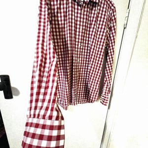 Vintage 1980s Shirt aus rot-weißem Vichykaro. Vintage Kleidung von VintageTwist.