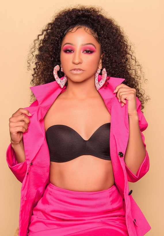 Vintage 1980s hot pink secretary two piece suit sk