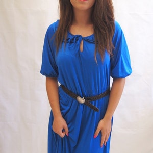 Vintage 1980&#39;s electric blue midi dress. Vintage Clothing by VintageTwists.