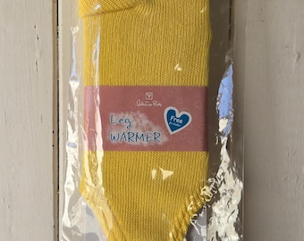 Vintage 1980s yellow leg warmers, size small