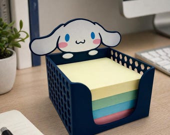 Cinnamoroll Sticky Note Holder – Adorable Desk Decor, Navy Blue 3D Printed