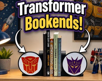 Autobot & Decepticon Bookends – Transformers Inspired Shelf Decor