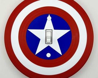 Superhero Shield Light Switch Cover - Wall Plate, Gamer Room Decor, Kids Bedroom Decor