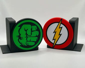 Superhero Bookends – Mix & Match | Kids / Movie Room Decor | 3D Printed