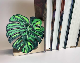 Monstera Leaf Bookends – 3D Printed Jungle-Inspired Shelf Decor