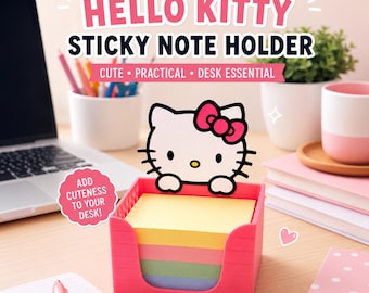Hello Kitty Sticky Note Holder – Adorable Desk Decor, 3D Printed
