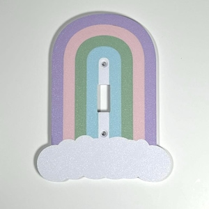 Rainbow Light Switch Cover: Kid&#39;s Room Decor, Oversized Faceplate
