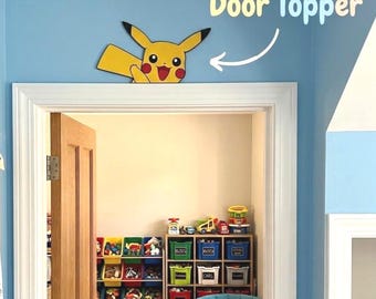 Pikachu and Pichu Pokemon Door & Frame Topper – Room Wall Art | Kids / Toy Room Decor