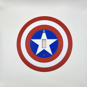 Super Hero Shield Light Switch Cover - Wall Plate, Gamer Room Decor, Kids Bedroom Decor
