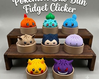 Clicker a forma di gnocco Pokémon! Grande clicker antistress / Giocattolo sensoriale per alleviare lo stress / Oggetto da collezione, ideale come bomboniera per feste.