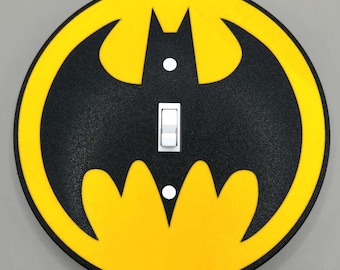 Batman Logo Light Switch Cover - Wall Plate, Superhero Room Decor, Kids Bedroom Decor