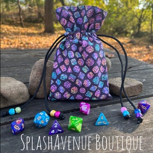 Dice bag, Dice drawstring pouch, Tarot Card pouch, Oracle Deck Drawstring Pouch