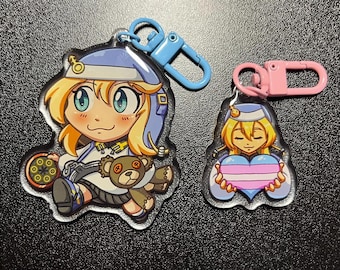 Bridget Guilty Gear Acrylic Charm | Anime Keychain | Trans Pride Heart Variant | Fanmade Game Merch