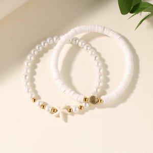 Coastal Pearl & Shell Bracelet Duo